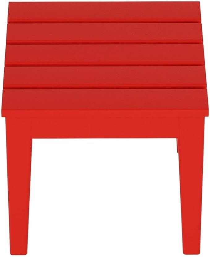 Costaelm Small Outdoor Side Table, Patio End Table Weather Resistant Outdoor Coffee Table, Square Conversation Table for Indoor, Porch, Balcony, Garden, Poolside, Deck, Red