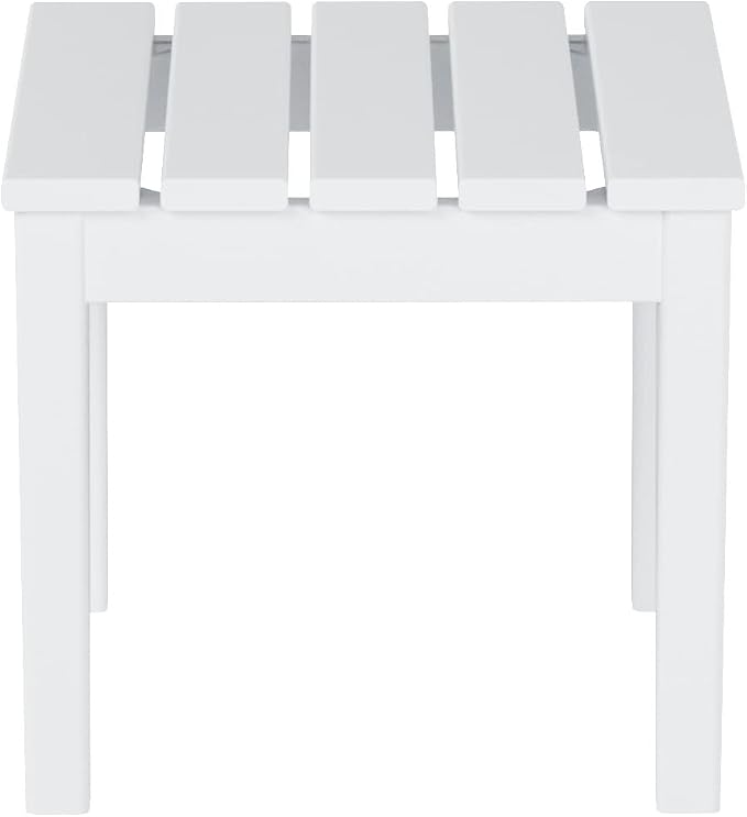 WestinTrends Ashore Outdoor Patio Modern Adirondack Side Table, White