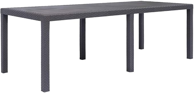 vidaXL Patio Table, Outdoor Dining Table, Garden Table, Garden Furniture for Front Porch Deck Lawn Backyard Balcony Terrace, Plastic Brown