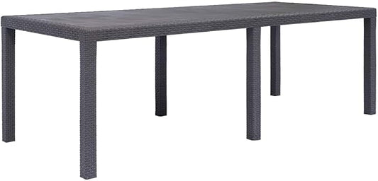 vidaXL Patio Table, Outdoor Dining Table, Garden Table, Garden Furniture for Front Porch Deck Lawn Backyard Balcony Terrace, Plastic Brown