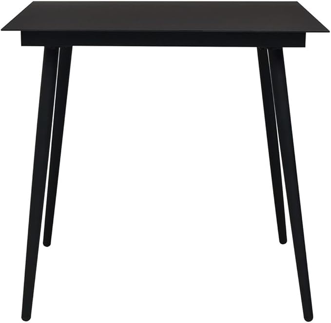 Afuera Living 3-Piece Patio Dining Set, Cotton Rope and Powder-Coated Steel, Black Finish, Tempered Glass Top, 31.5 x 31.5 x 29.1 in, Modern Indoor/Outdoor Design, Includes 2 Chairs and Square Table