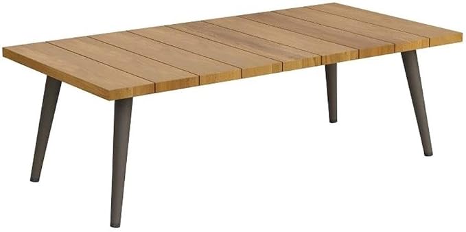Modway Meadow Outdoor Patio Teak Wood Coffee Table in Natural Taupe