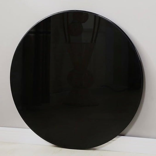 30 inch Round Glass Table Top - Black Tempered Glass Surface Protector - Safe 1/4" Thick Round Edge - Useful for Replacement,Dining Table, Patio, Coffee and End Table,Indoor & Outdoor