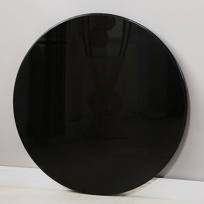 36 inch Round Glass Table Top - Black Tempered Glass Surface Protector - Safe 1/2" Thick Beveled Edge - Useful for Replacement,Dining Table, Patio, Coffee and End Table,Indoor & Outdoor