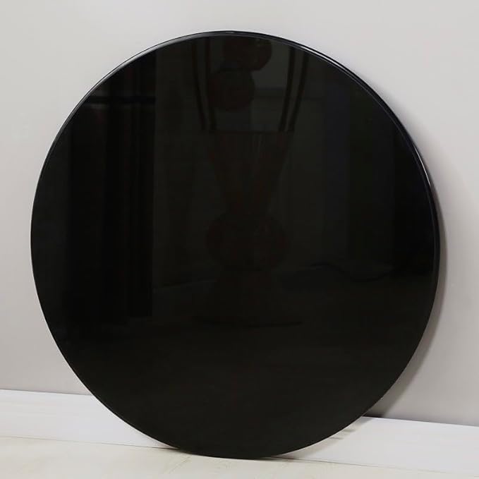 28 inch Round Glass Table Top - Black Tempered Glass Surface Protector - Safe 3/8" Thick Beveled Edge - Useful for Replacement,Dining Table, Patio, Coffee and End Table,Indoor & Outdoor