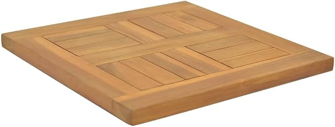 Square Table Top Solid Teak Wood, Replacement Table Top, Wooden Desk Top for Outdoor, Home, 15.7"x15.7"x1"