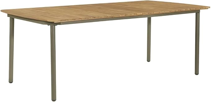 vidaXL Patio Dining Set 9 Piece, Dining Table and Stacking Chairs, Patio Furniture Set for Garden Balcony, Solid Acacia Wood and Steel