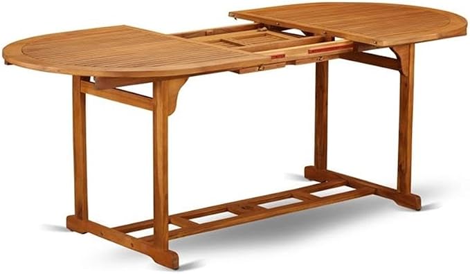 East West Furniture BBSTXNA Patio Dining Table Outdoor Oval Acacia Wood Table, 36x78 Inch, Natural Oil