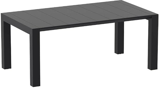 Compamia Vegas 86" Extendable Patio Dining Table in Black, Commercial Grade