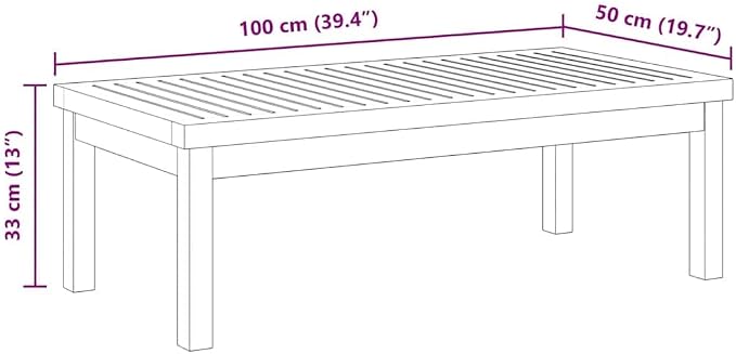 vidaXL Solid Acacia Wood Coffee Table Gray Outdoor Backyard Balcony Terrace Patio Garden Porch Couch Side Accent Wooden Home Furniture
