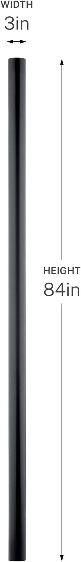 Kichler Outdoor Accessory Post in Black, Heavy-Duty Accessory for Post Lanterns and Landscape Fixtures, 9506BK, (3" W x 84" H)