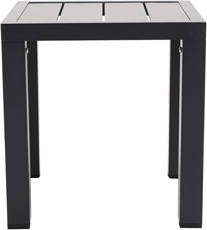 Outdoor Side Table for Patio End Tables for Outside Aluminum Square End Tables Small Patio Coffee Bistro Table,Dark Grey