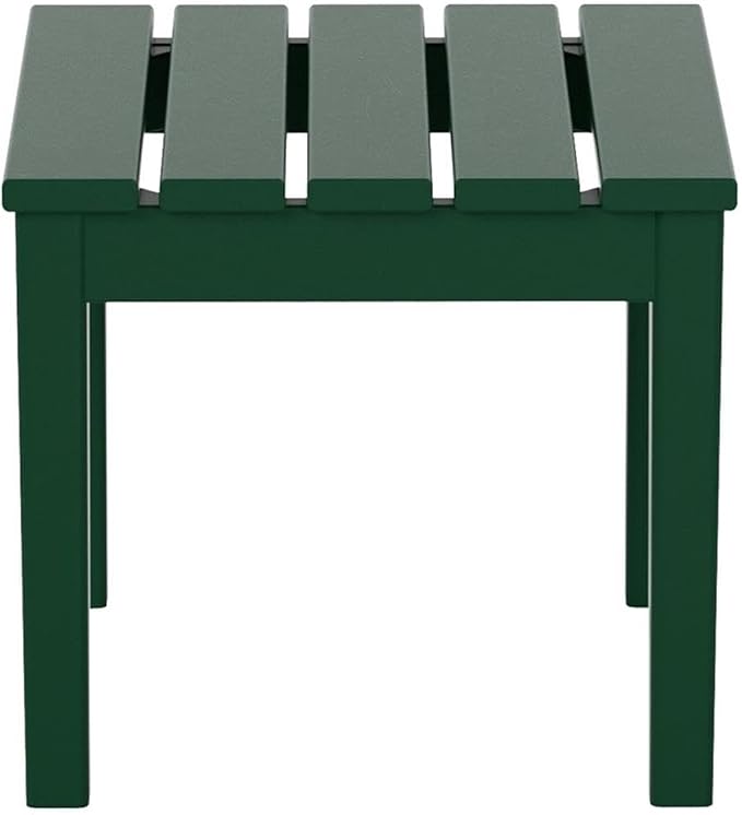 Costaelm Small Outdoor Side Table, Patio End Table Weather Resistant Outdoor Coffee Table, Square Conversation Table for Indoor, Porch, Balcony, Garden, Poolside, Deck, Dark Green