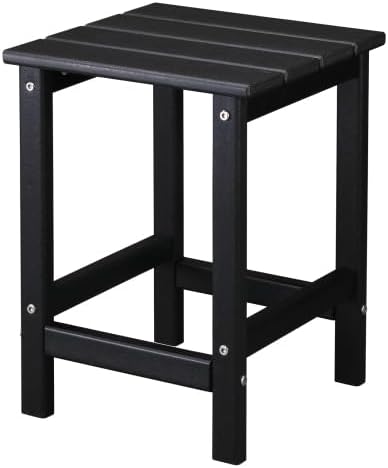 Zimtown Adirondack Side Table, 15 Inch Square HDPE Outdoor Side Table, Small Modern End Tables, Coffee Table for Outside, Patio, Backyard, Pool, Lawn, Beach, Waterproof & Portable