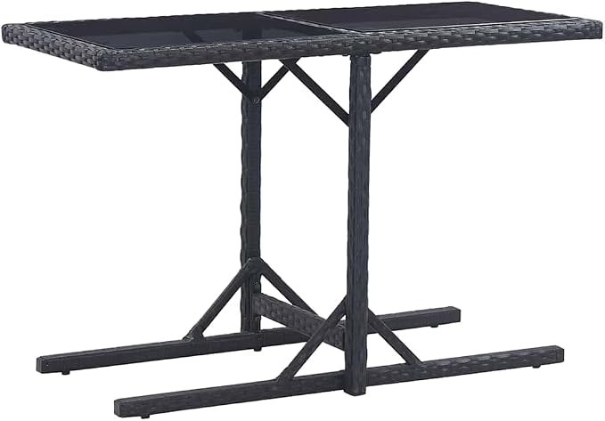 3 pcs Set Patio Dining Set & Balcony Furniture Black Poly Rattan Outdoor Patio Furniture Set Patio Conversation Set for Backyard Front Porch Lawn 43.3 x 20.9 x 28.3 in