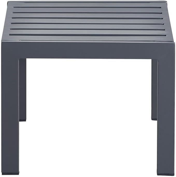 Home Square Outdoor Side Table in Gray Gunmetal Finish - Set of 2