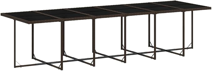 13 Piece Patio Dining Set, Foldable PE Rattan Garden Table and Chairs with Cushions for Outdoor Backyard Porch Furniture, Space Saving Cube Design, Brown