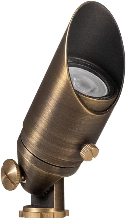 VOLT Top Dog Scotty 12V Cast Brass Mini Outdoor Spotlight (Bronze) with 4W 2700K Warm White 350 Lumen MR11 LED Bulb for Low Voltage Landscape Lighting of Yard, Lawn, Garden, Patio, Trees & House