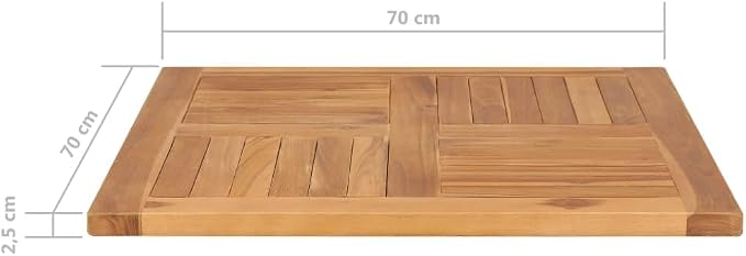 Square Table Top Solid Teak Wood, Replacement Table Top, Wooden Desk Top for Outdoor, Home, 27.6"x27.6"x1"