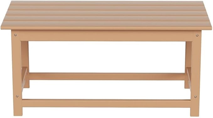 Costaelm Adirondack Conversation Table, HDPE Outdoor Drink Weather Resistant, Outdoor Patio Porch Accent Balcony Table for Pool, Seaside, Backyard, Teak