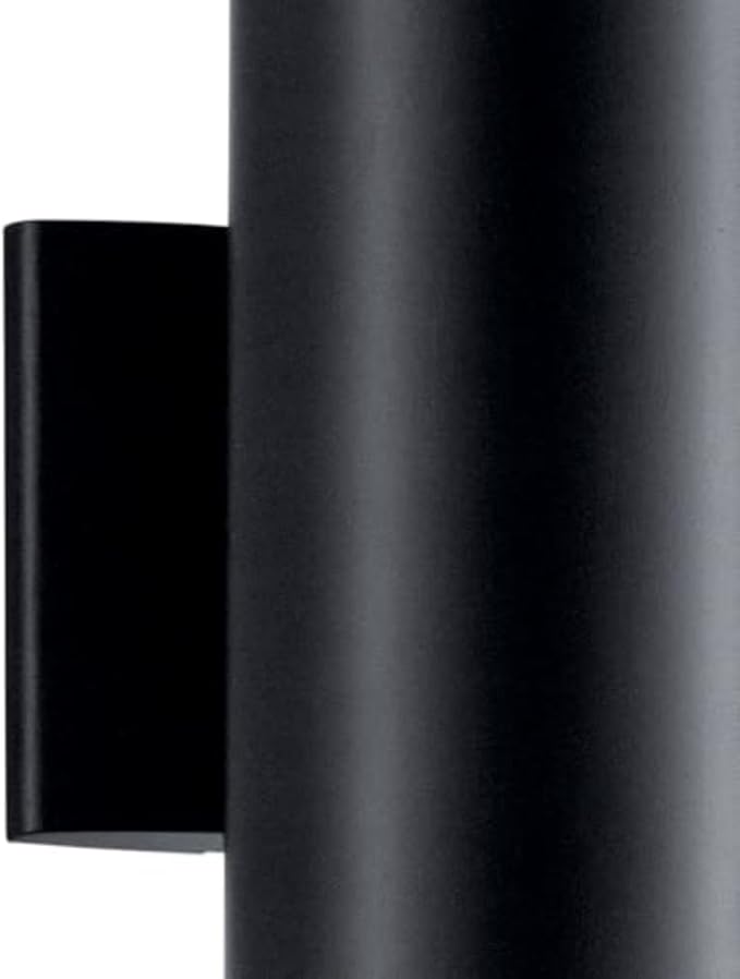 Kichler Cylinders 12" Outdoor Wall Sconce in Black, 2-Light Exterior Wall Light, Cylinder Fixture, (12" H x 5" W) , 9244BK