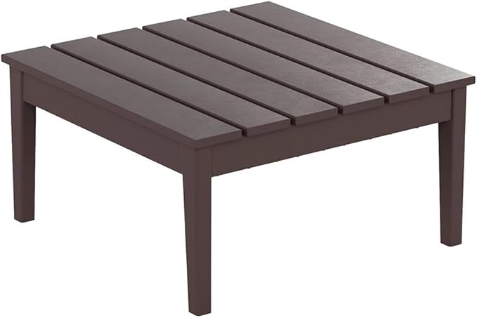 Costaelm Outdoor Side Tables for Patio, Small Patio Conversation Table Weather Resistant Coffee Table, Small Square Table Outdoor End Tables for Porch, Balcony, Poolside, Deck, Dark Brown