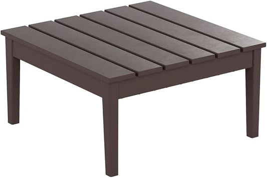 Costaelm Outdoor Side Tables for Patio, Small Patio Conversation Table Weather Resistant Coffee Table, Small Square Table Outdoor End Tables for Porch, Balcony, Poolside, Deck, Dark Brown