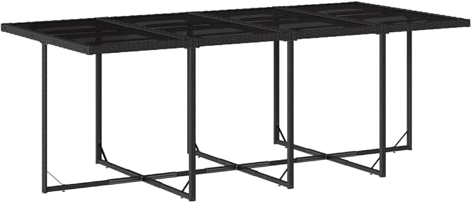 9-Piece Patio Dining Set with Cushions Black PE Rattan Outdoor Furniture Set for Backyard Balcony Porch