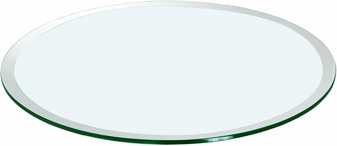 Prime Exclusive Deal 32" Round Glass Table Top - 1/2" Thick Beveled Edge Tempered Glass, Replacement Glass Top for Kitchen/Patio Table
