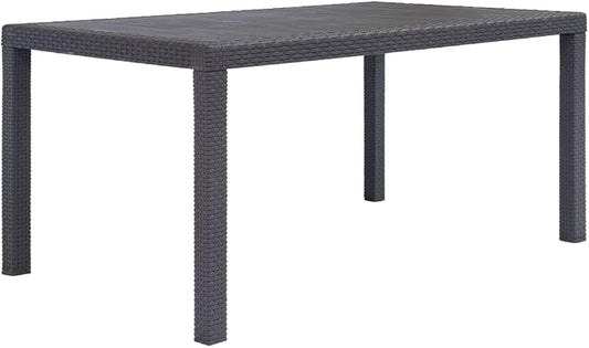 vidaXL Patio Table, Outdoor Dining Table, Garden Table, Garden Furniture for Front Porch Deck Lawn Backyard Balcony Terrace, Plastic Brown