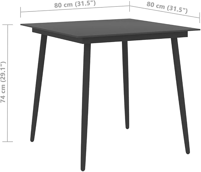 3 Piece Patio Dining Set, Outdoor PVC Rattan Bistro Set with Black Glass Table and 2 Chairs, Small Space Dining Table Set for Garden, Backyard, Balcony and Terrace
