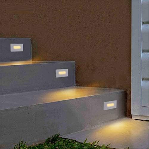Ciata LED Stair Lights Indoor, Step Lights Outdoor Light 3 Watt, Warm White Stairway Lighting for Outdoor and Indoor Stairs 3000K Concrete, Home Theater Lighting, Silver Finish, Horizontal, 3 Pack