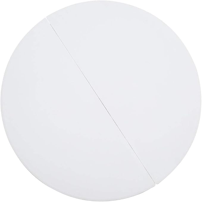 PRO&Family 48" Round Heavy Duty Granite White Plastic Bi-Folding Table Perfect for Indoor, Outdoor, Wedding, Restaurant, School, Hospital, Backyard, Garden, Office