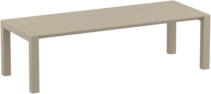 Compamia Vegas 118" Extendable Patio Dining Table in Dove Gray, Commercial Grade