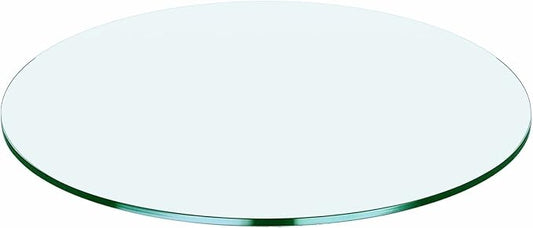 24" Round Glass Table Top - 1/4" Thick Flat Polish Edge Tempered Glass, Replacement Glass Table Top for Kitchen/Patio