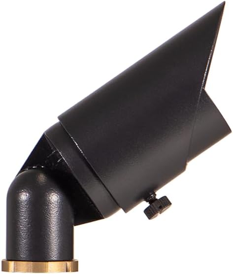 VOLT 12V Top Dog Outdoor Mini Spotlight (Black) & 4W 2700K MR11 LED Bulb | Solid Cast Brass with Durable Powder Coating, 350 Lumens of Warm White Light, Ideal for Yard, Lawn, Garden, Trees & House