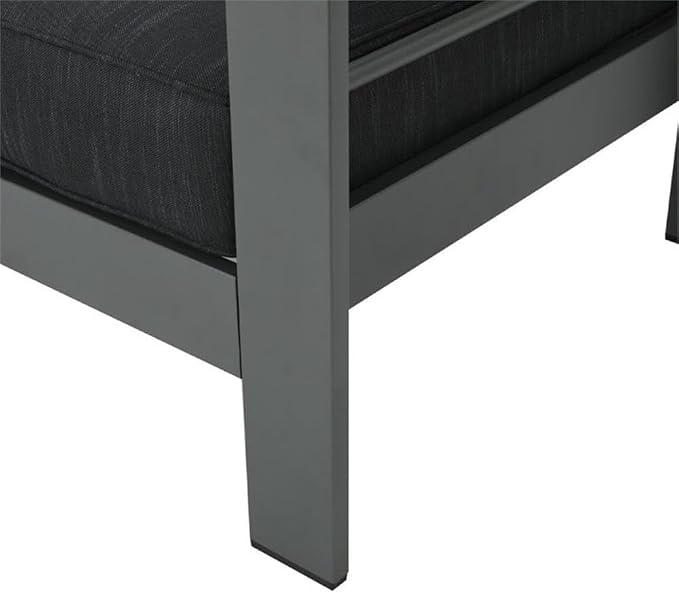 GDFStudio Noble House Cape Coral 5 Piece Outdoor Aluminum Conversation Set in Gray