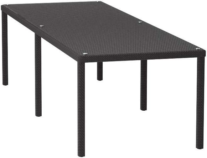 Modway Convene Wicker Rattan Outdoor Patio 114" Rectangular Dining Table in Espresso