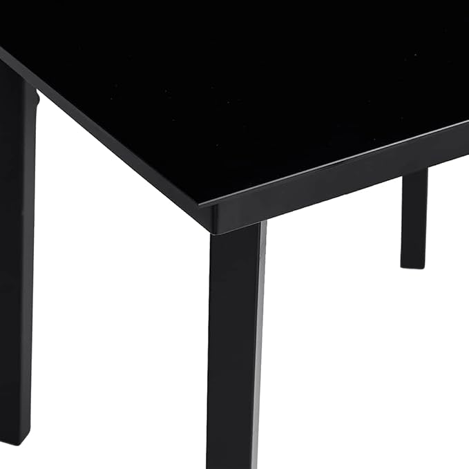 vidaXL Outdoor Dining Table, Patio Table with Glass Top, Garden Table, Garden Furniture for Front Porch Deck Lawn Backyard, Industrial, Steel