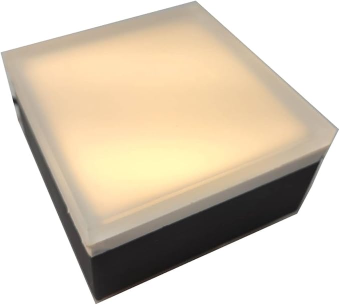 LUMENGY Paver Light 4x4 Inch (3.93x3.93), 2700K Warm White, Glare-Free Brick Lighting for Driveways, Walkways, Pool Decks and Patios, 12V Hardwired, IP67 Waterproof, Drive-Over Rated