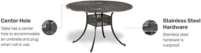 Homestyles 6660-32 Outdoor Dining Table, 48", Grey