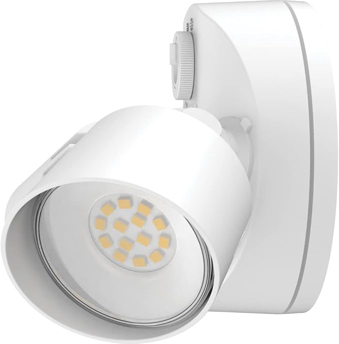 Lithonia Lighting HomeGuard 2-Light LED Outdoor Flood Lights, Dusk to Dawn | White Outdoor LED Lights, Adjustable Lumens, 4000K Cool White, Round Heads (HGX LED 2RH ALO 40K 120 PE WH M2)