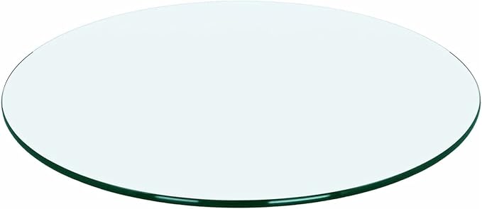 Meihua Glass Table Top, 36 Inch Round 1/4" Thick Round Polished Edge, Clear Tempered Glass Surface Protector, Multipurpose for Dining Table, Patio, Coffee and End Table