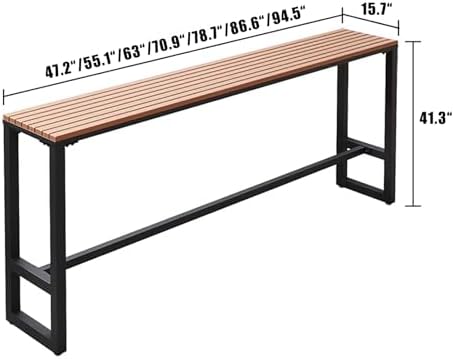 Waterproof Outdoor Bar Table – Wooden Balcony Pub Table for Railings, Counter Height, Perfect for Patio, Garden, Deck – No Stool Needed, Durable & Stylish