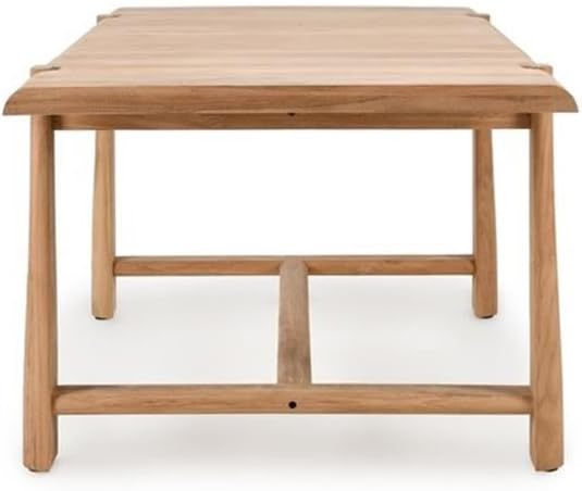 Classic Home Aston 94" Teak Wood Outdoor Dining Table in Natural Tone