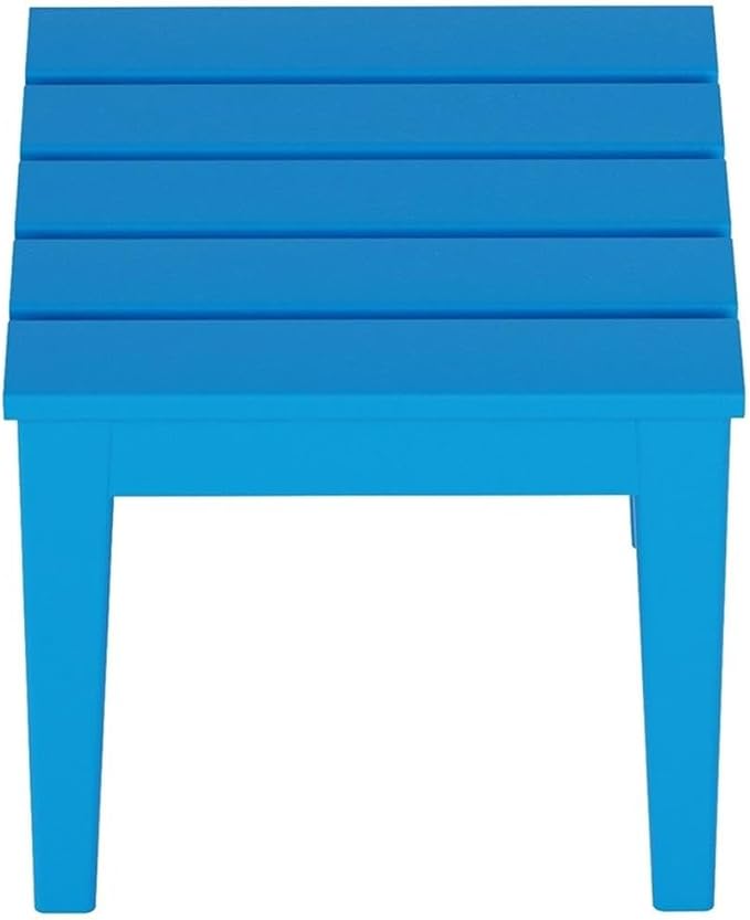 Costaelm Small Outdoor Side Table, Patio End Table Weather Resistant Outdoor Coffee Table, Square Conversation Table for Indoor, Porch, Balcony, Garden, Poolside, Deck, Pacific Blue