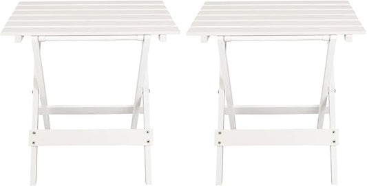 Casual Home Small Folding Side Table (2-Piece Set), 100% Solid Wood, Portable Patio Outdoor Small Table, Plant Stand, No Assembly