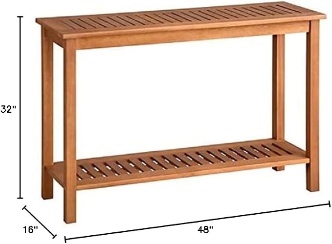 Wood Console Table Outdoor Patio Furniture (Natural)