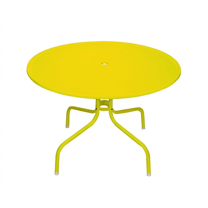 Northlight 39.25" Yellow Retro Metal Tulip Outdoor Dining Table