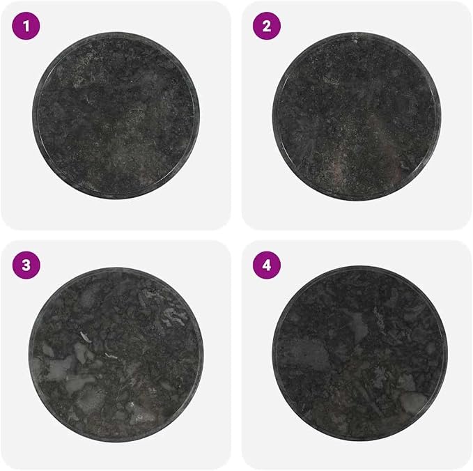 Black Round Marble Table Top 23.6 Inch Diameter x 1 Inch Thick Replacement Surface for Dining Coffee Garden Tables Indoor and Outdoor Use Sturdy Easy to Clean